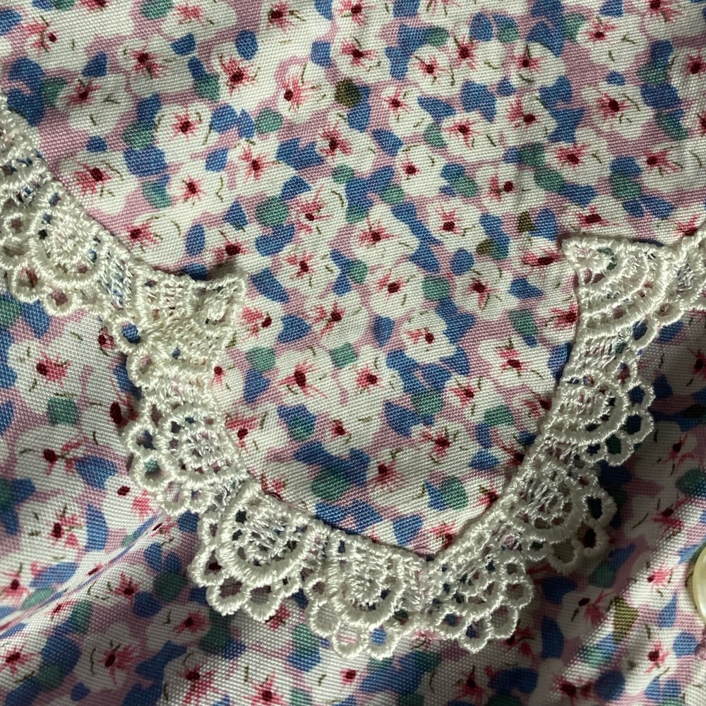 NWT Karin Stevens 90s Floral Maxi Dress 14 Gunne Sax Style Dusty Rose&Periwinkle - Picture 11 of 16